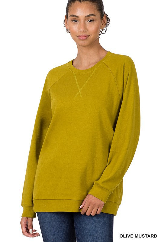 | '- Olive Mustard Round Neck Pullover