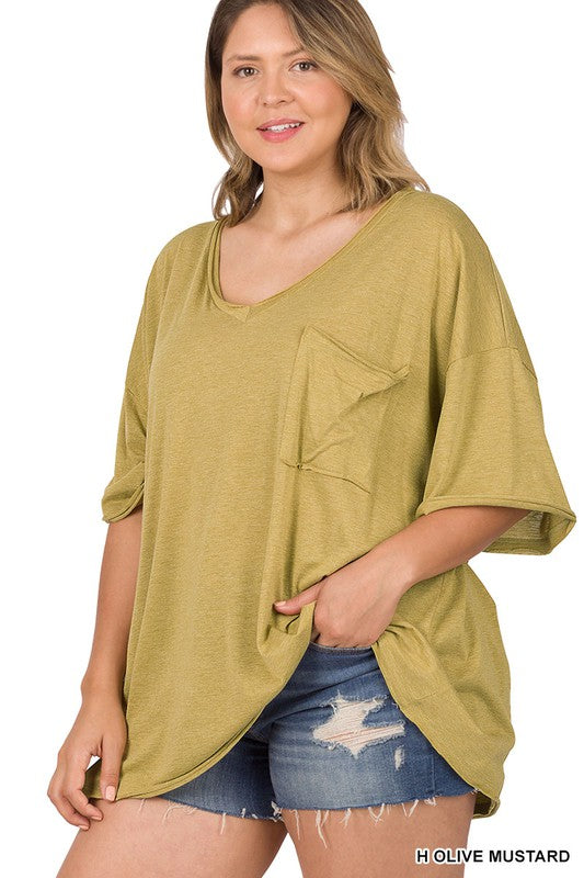 | '- Olive Mustard Oversized Boyfriend Tee