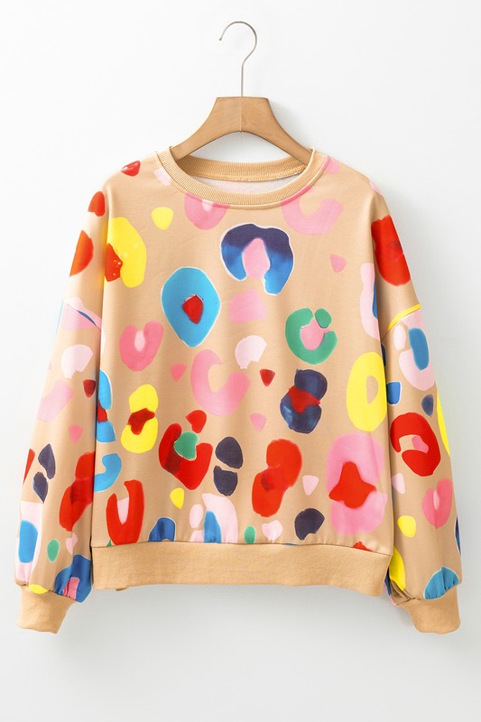 | Colorful Leopard Pullover