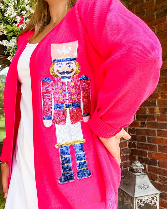 *PREORDER-S/2XL* Razzle Sequin Nutcracker Cardigan