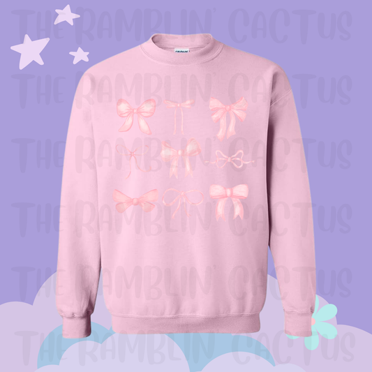 Pink Bow Coquette Pullover (Pink)