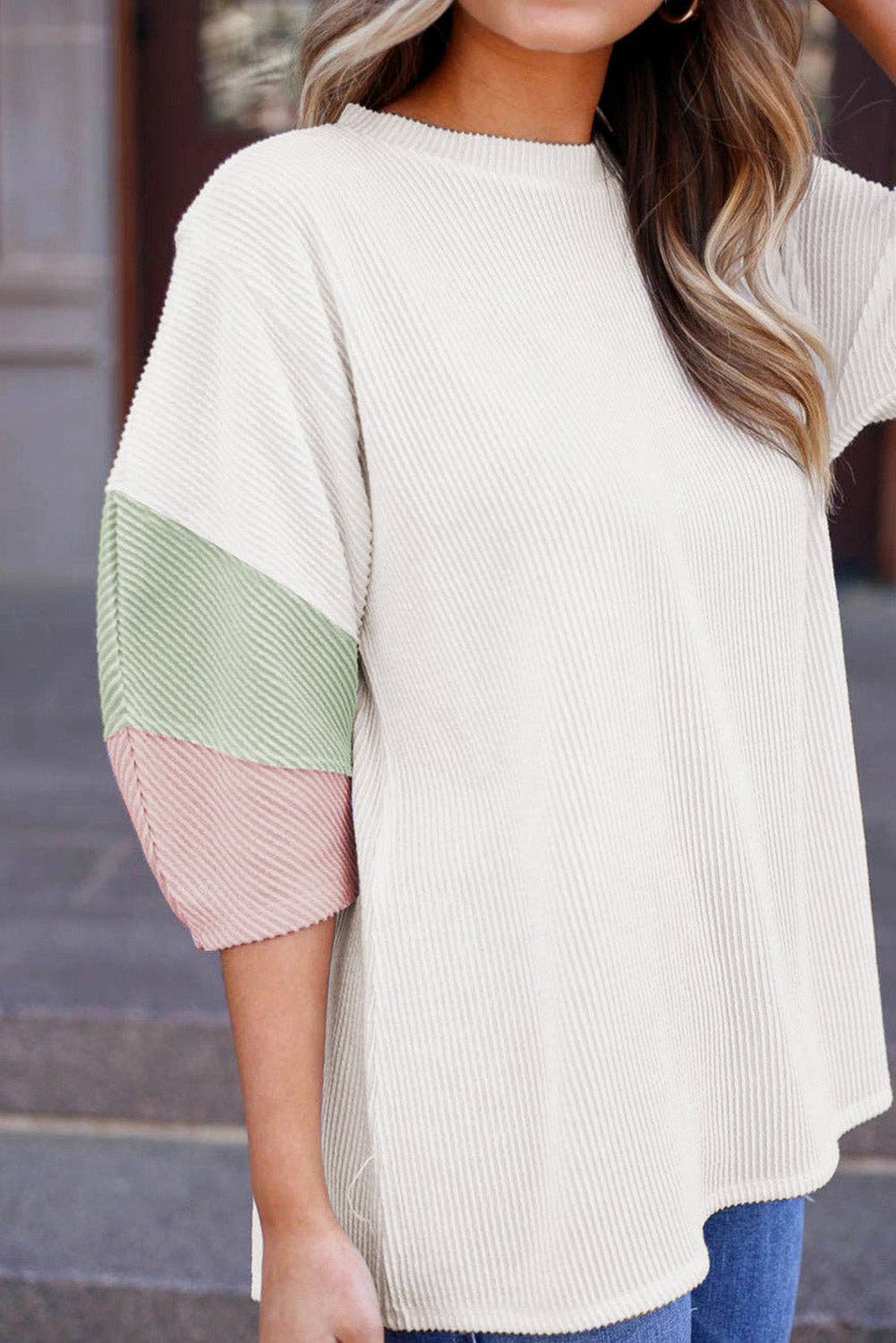 | Texture Colorblock Top